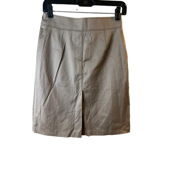Akris Punto Khaki Front Pleat Knee Length Cotton Blend Skirt Womens Size Small - Picture 6 of 10